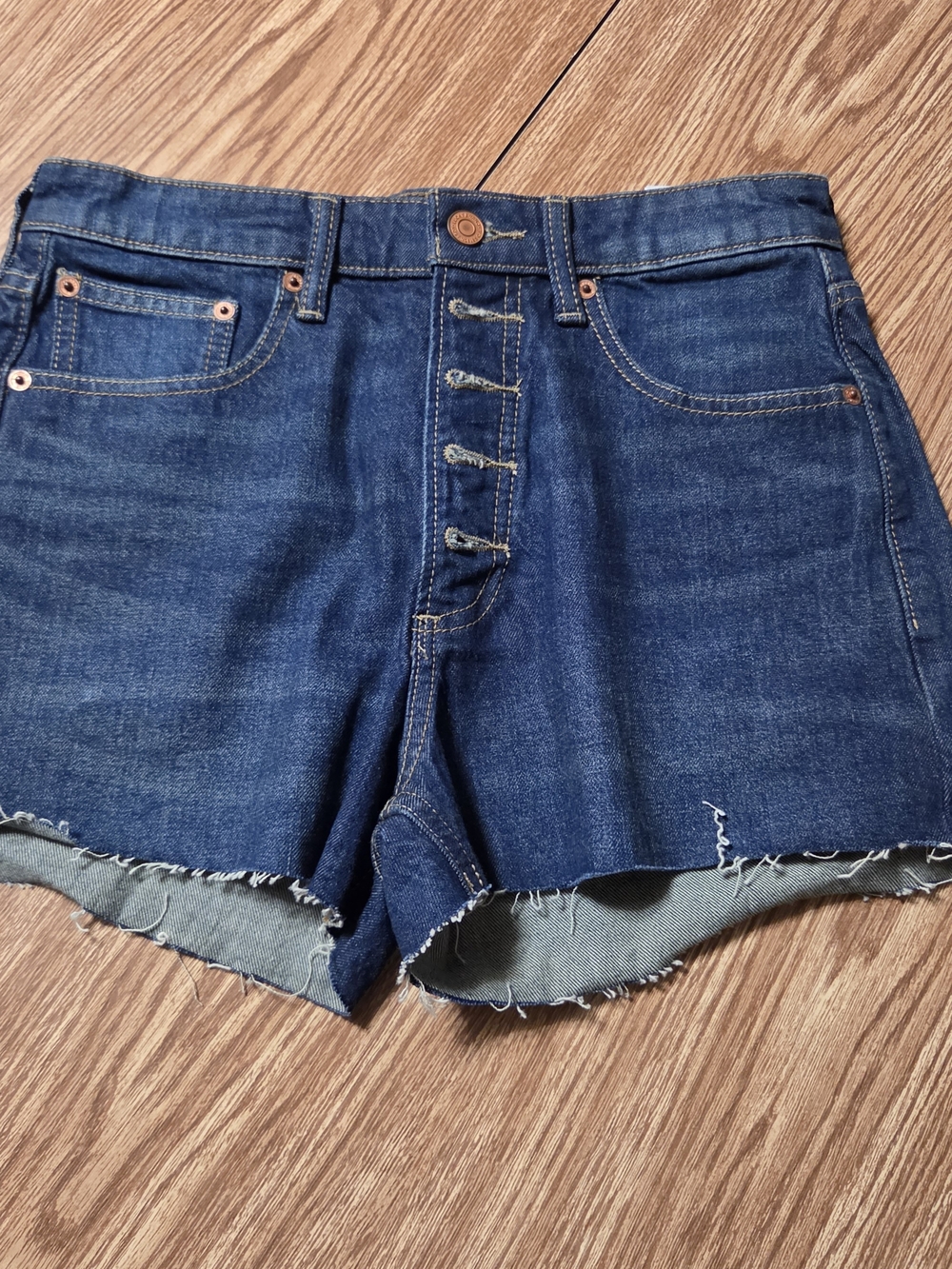 Lucky Brand Lucky Pins Dark Blue Denim Button-Fly Shorts NWT